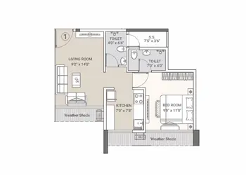 Hiranandani Mulund East 2 BHK Structure