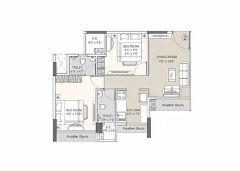 Hiranandani Mulund East 2.5 BHK Structure